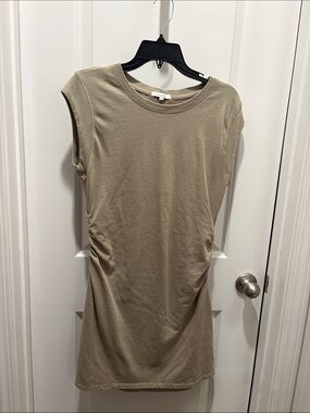 Z Supply Sleeveless Ruched Midi Dress in Olive Green